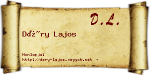 Déry Lajos névjegykártya