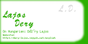 lajos dery business card